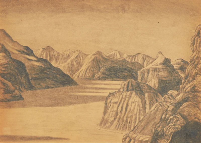 Unknown Artist, Studies of Baffin and Ellesmere Islands, 25 charcoals on paper, 1934 - view 25