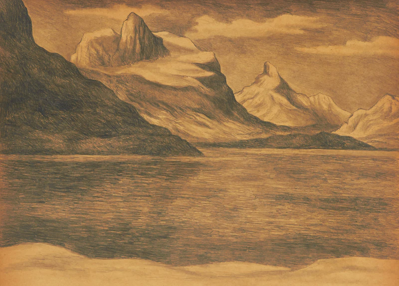 Unknown Artist, Studies of Baffin and Ellesmere Islands, 25 charcoals on paper, 1934 - view 26