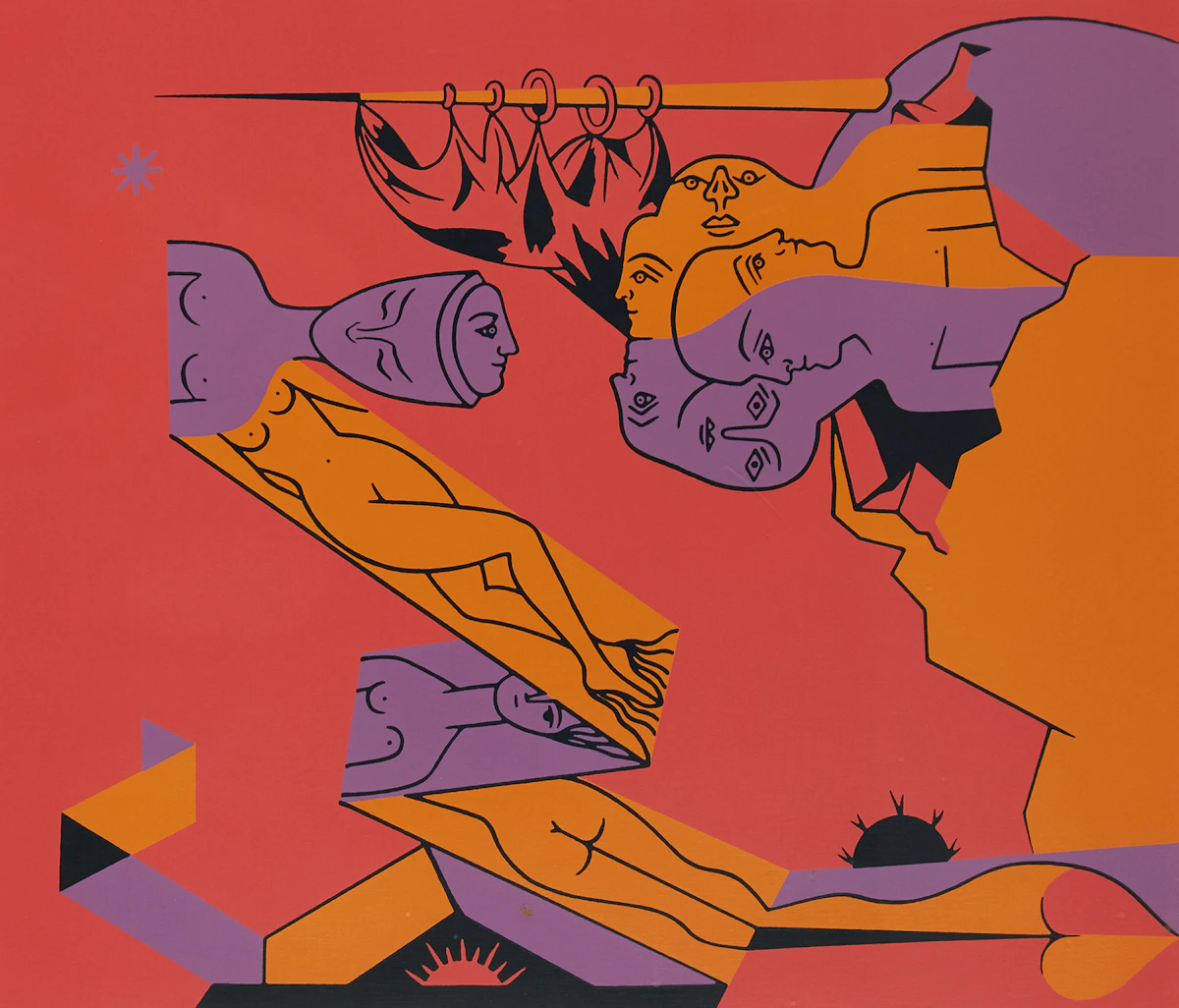 Alfred Pellan, Les Vigies, colour serigraph, 1973