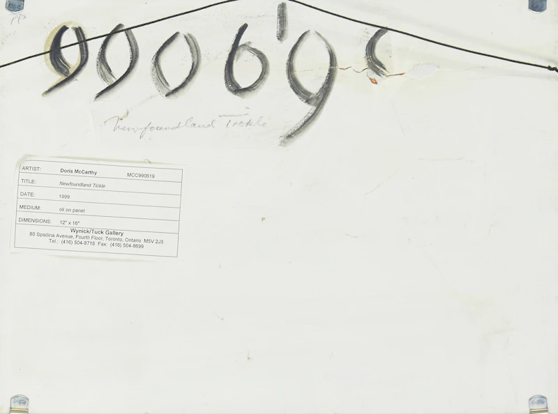 Doris Jean McCarthy, Newfoundland Tickle, oil on panel, 1999 - view 3