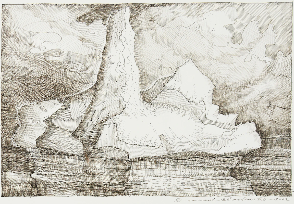 David Lloyd Blackwood, Iceberg, ink drawing, 2002