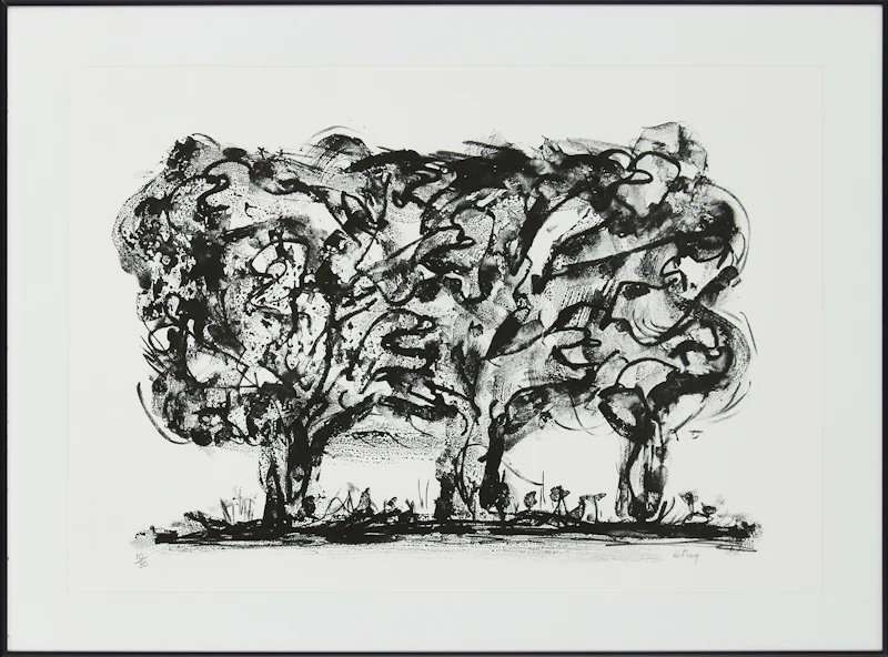 Sorel Etrog, Three Trees, silkscreen on Arches paper - view 2