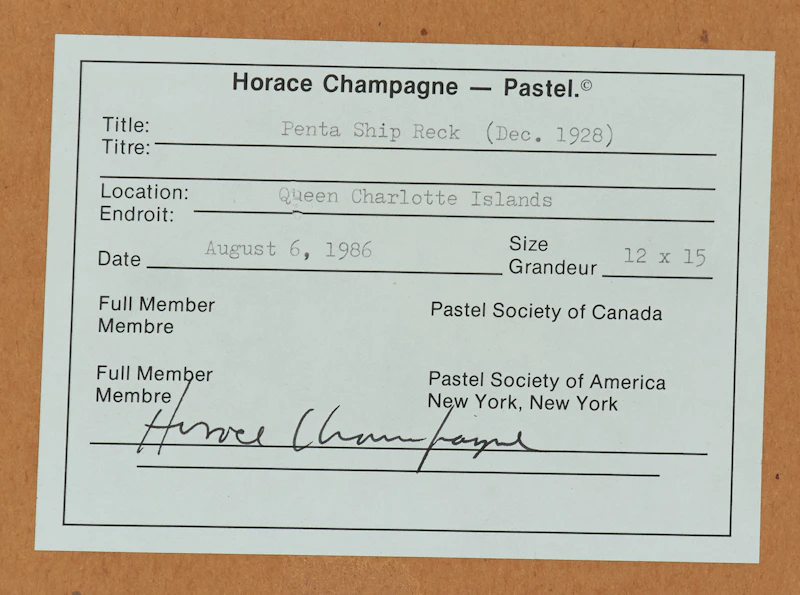 Horace Champagne, Queen Charlotte Islands, pastel on paper, 1986 - view 3