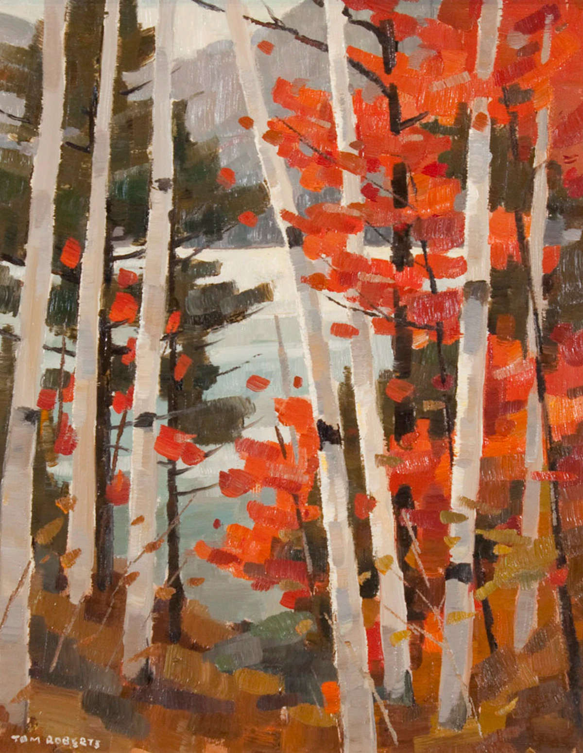 Thomas Keith Roberts, Red Maple, Gatineau National Park, oil on board