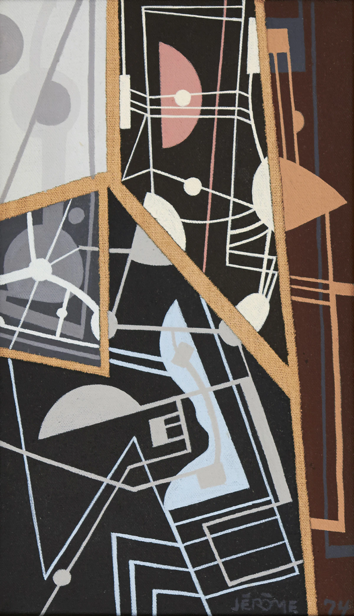 Jean-Paul Jérôme, Astres silencieux, acrylic on canvas, 1974