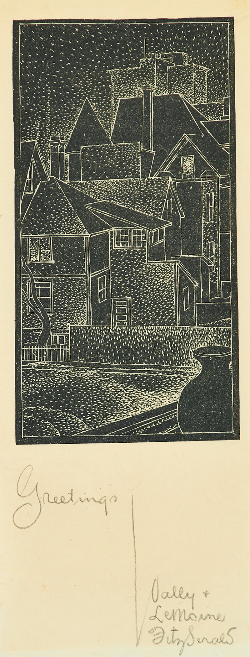Lionel LeMoine FitzGerald, Jug on a Windowsill, lino-cut print, 1940 - view 2