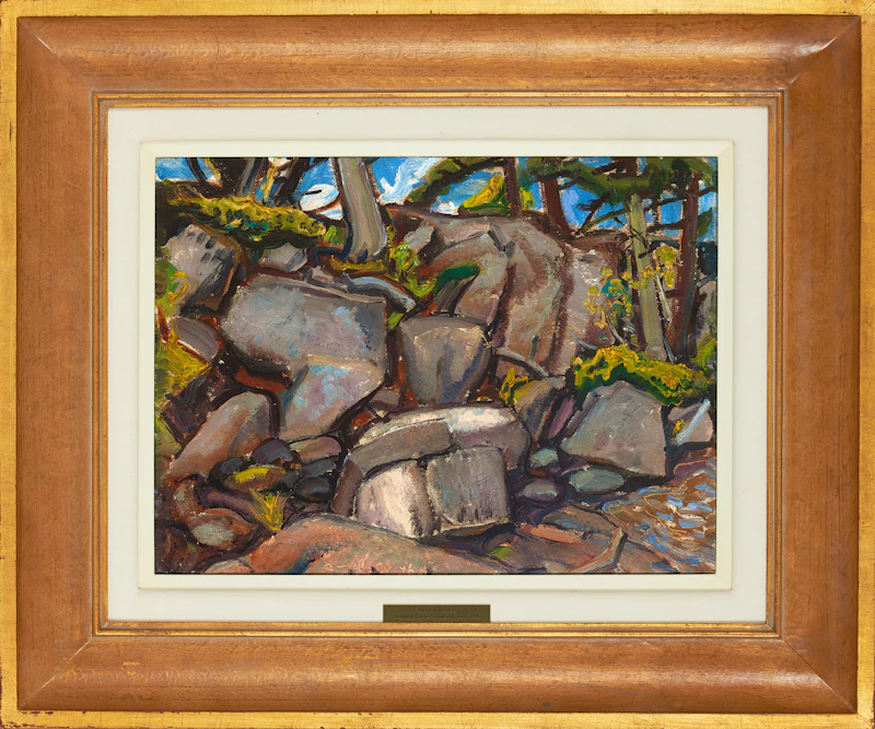 Arthur Lismer, Tumbled Rocks, Georgian Bay, oil on board, 1946 - view 2