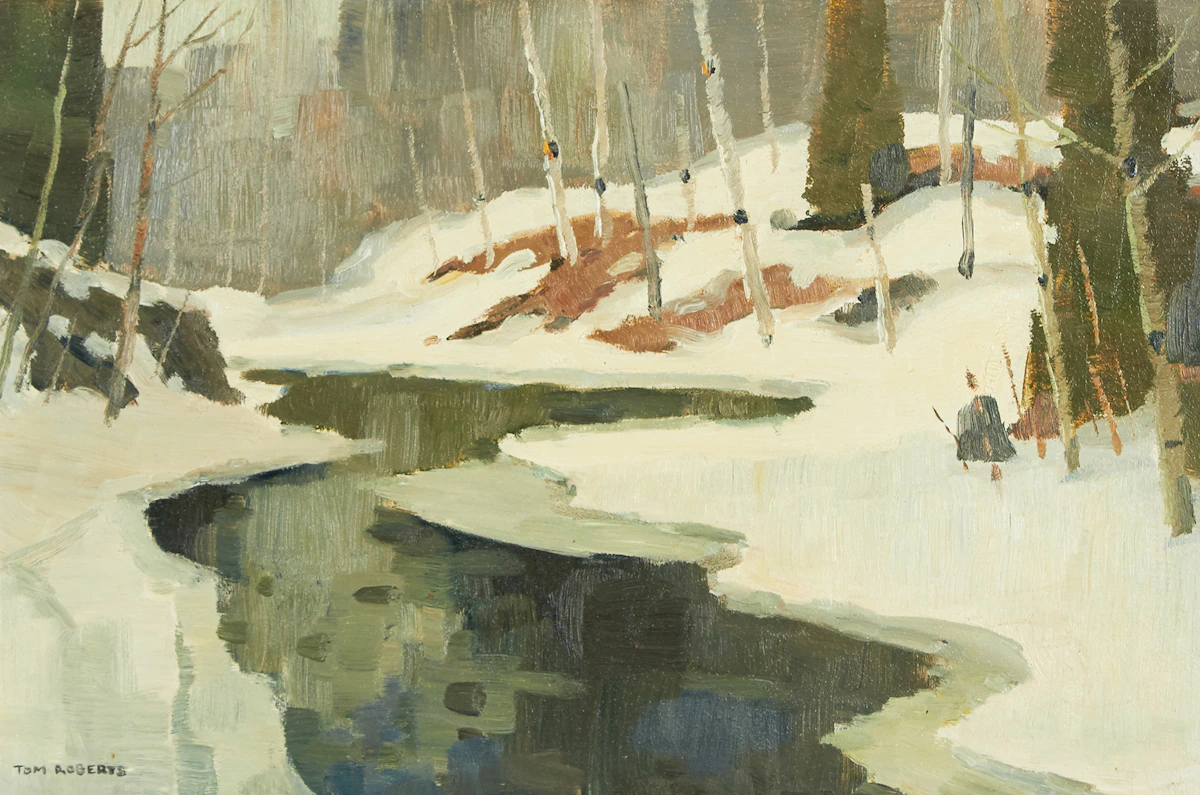Thomas Keith Roberts, Dark Water - Speyside, oil on board