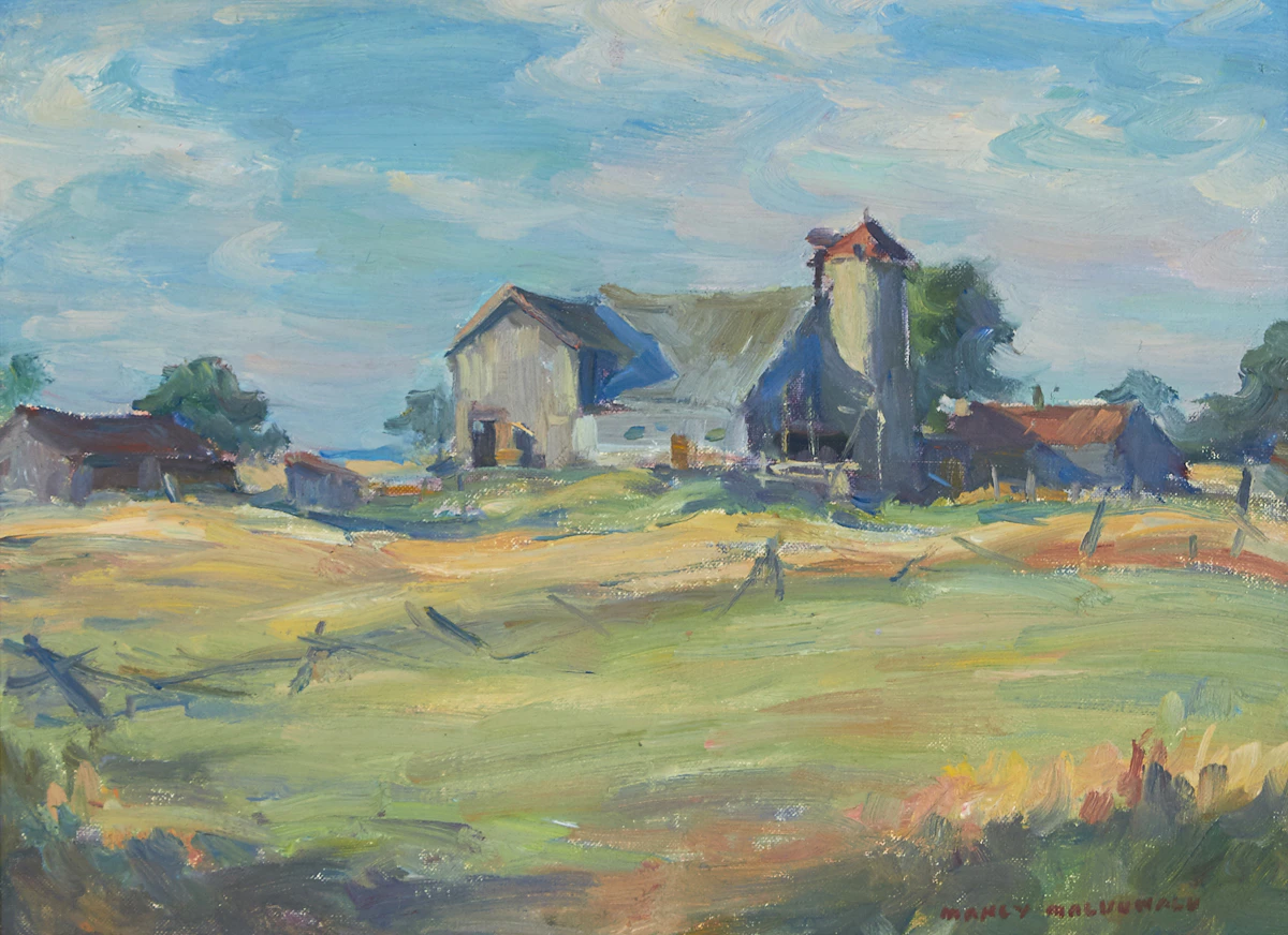 Manly Edward MacDonald, Farm Landscape, oil on canvas board