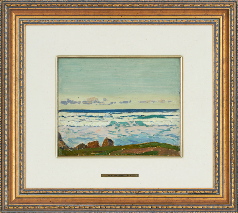 James Edward Hervey MacDonald, Atlantic Breakers (Barbados), oil on board, 1932 - view 2