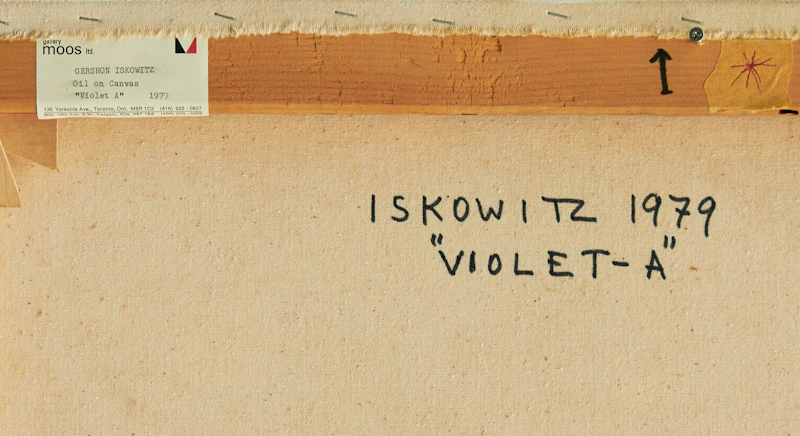 Gershon Iskowitz, Violet - A, oil on canvas, 1979 - view 3