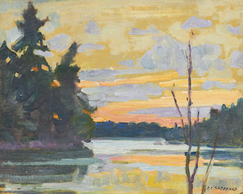 Peter Clapham Sheppard, Sunset, Prospect Lake, Muskoka