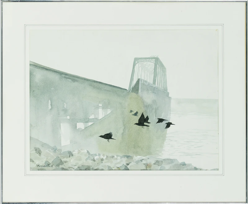 Thomas de Vany Forrestall, Bridge in Fog, watercolour - view 2