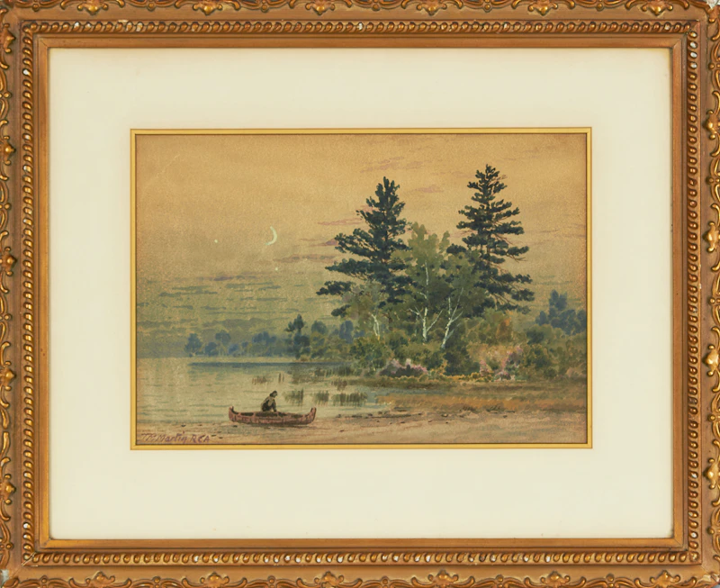 Thomas Mower Martin, Canoeing under the Moonlight, watercolour - view 2