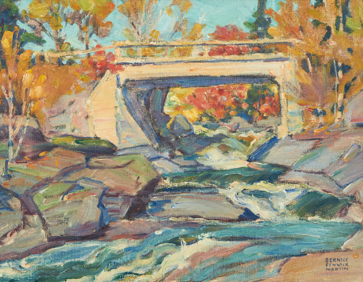 Bernice Fenwick Martin, Buttermilk Falls, Burk’s Falls, Ontario, oil on canvas, circa 1932