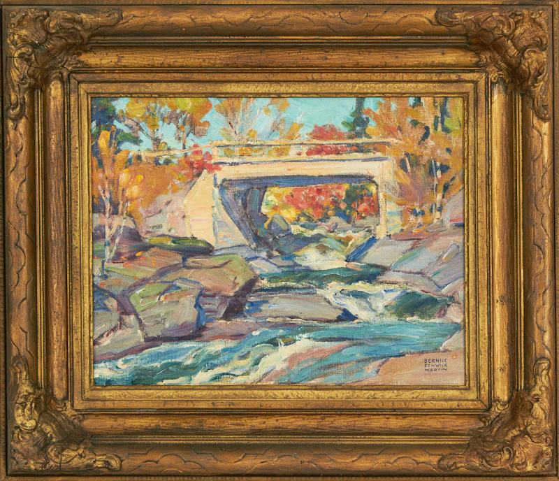 Bernice Fenwick Martin, Buttermilk Falls, Burk’s Falls, Ontario, oil on canvas, circa 1932 - view 2