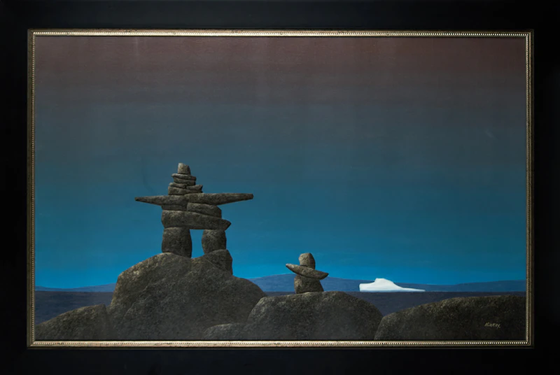 Ken Kirkby, Landscapes with Inukshuks, acrylic on canvas - view 2