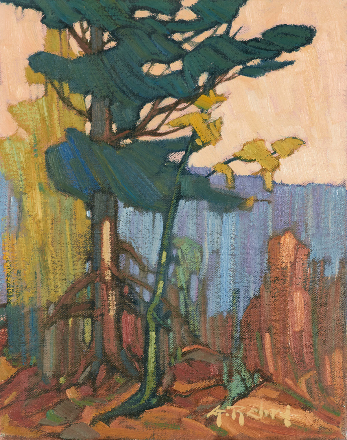 Gaston Rebry, Le Pin, oil on canvas, 1989