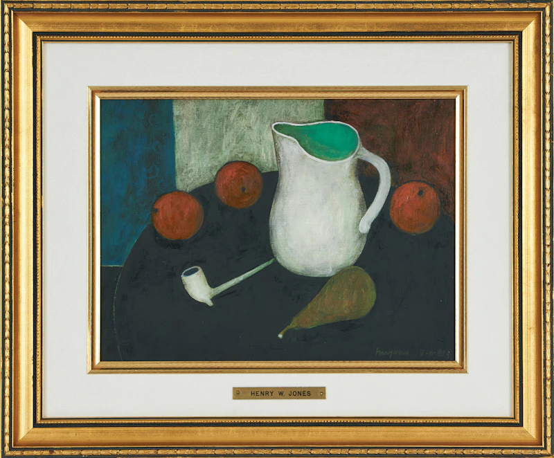 Henry Wanton  Jones, Still Life with Pipe, oil on board, 1981 - view 2