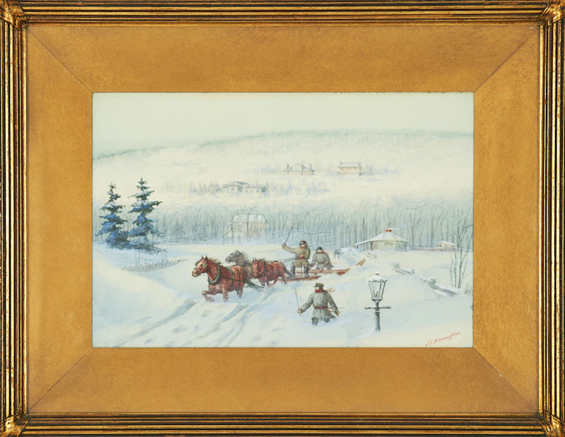 John McNaughton, Snow Plow, Greene Avenue, Montreal; Delivering Milk, Dorchester St., Westmount, Montreal, two watercolours - view 2