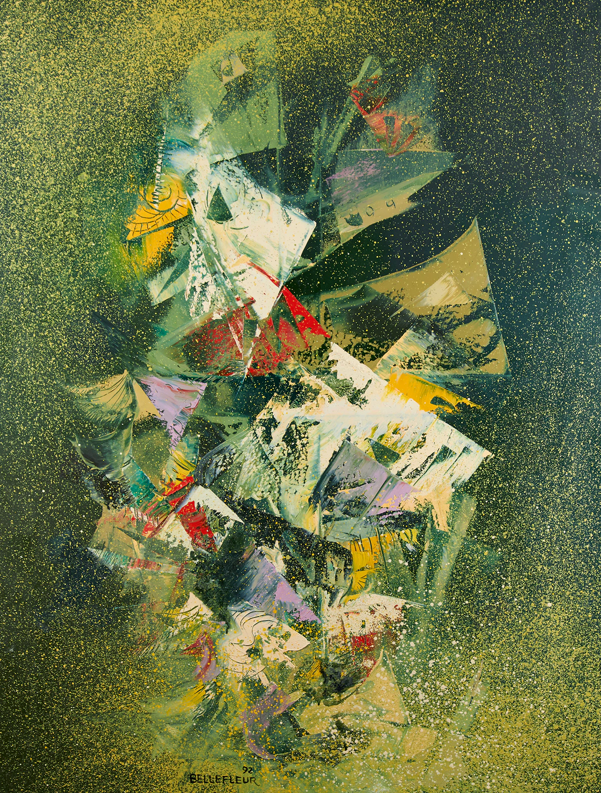 Léon Bellefleur, Illumination, oil on canvas, 1992
