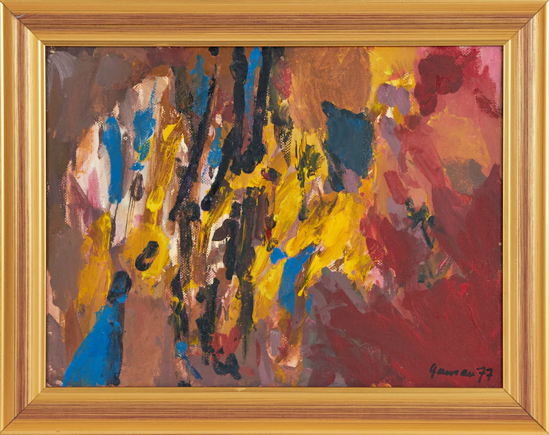 Pierre Gauvreau, Lampadaire pour le grand soir, oil on board, 1977 - view 2