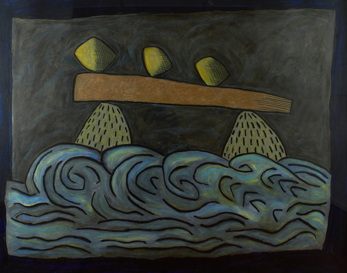 Tony Calzetta, OH NO, ONO, acrylic on paper, 2002