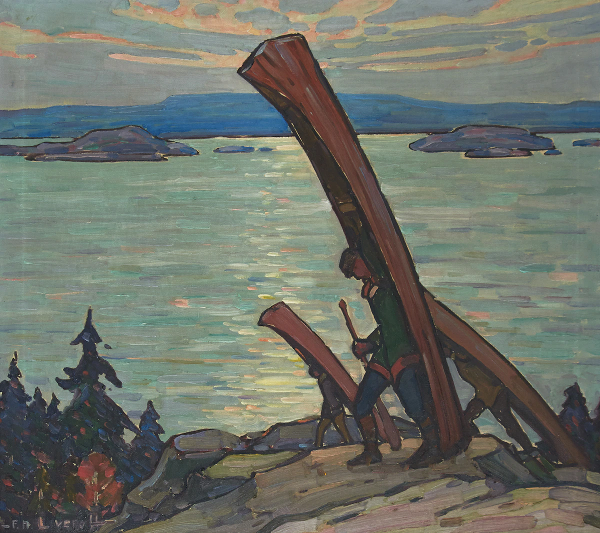 Frederick Nicholas Loveroff, The Portage, oil on canvas