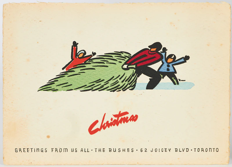Jack Hamilton Bush, Christmas Greetings and Best Wishes for 1934; Christmas Greetings From Us All, two Christmas cards, 1933/34 - view 2