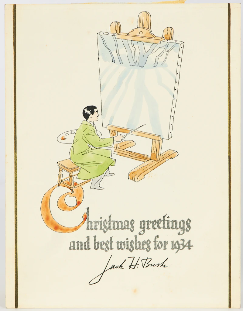 Jack Hamilton Bush, Christmas Greetings and Best Wishes for 1934; Christmas Greetings From Us All, two Christmas cards, 1933/34 - view 3
