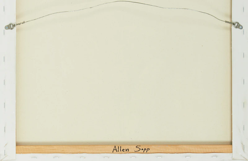 Allen Sapp, Five Men Singing and Drumming, acrylic on canvas - view 2