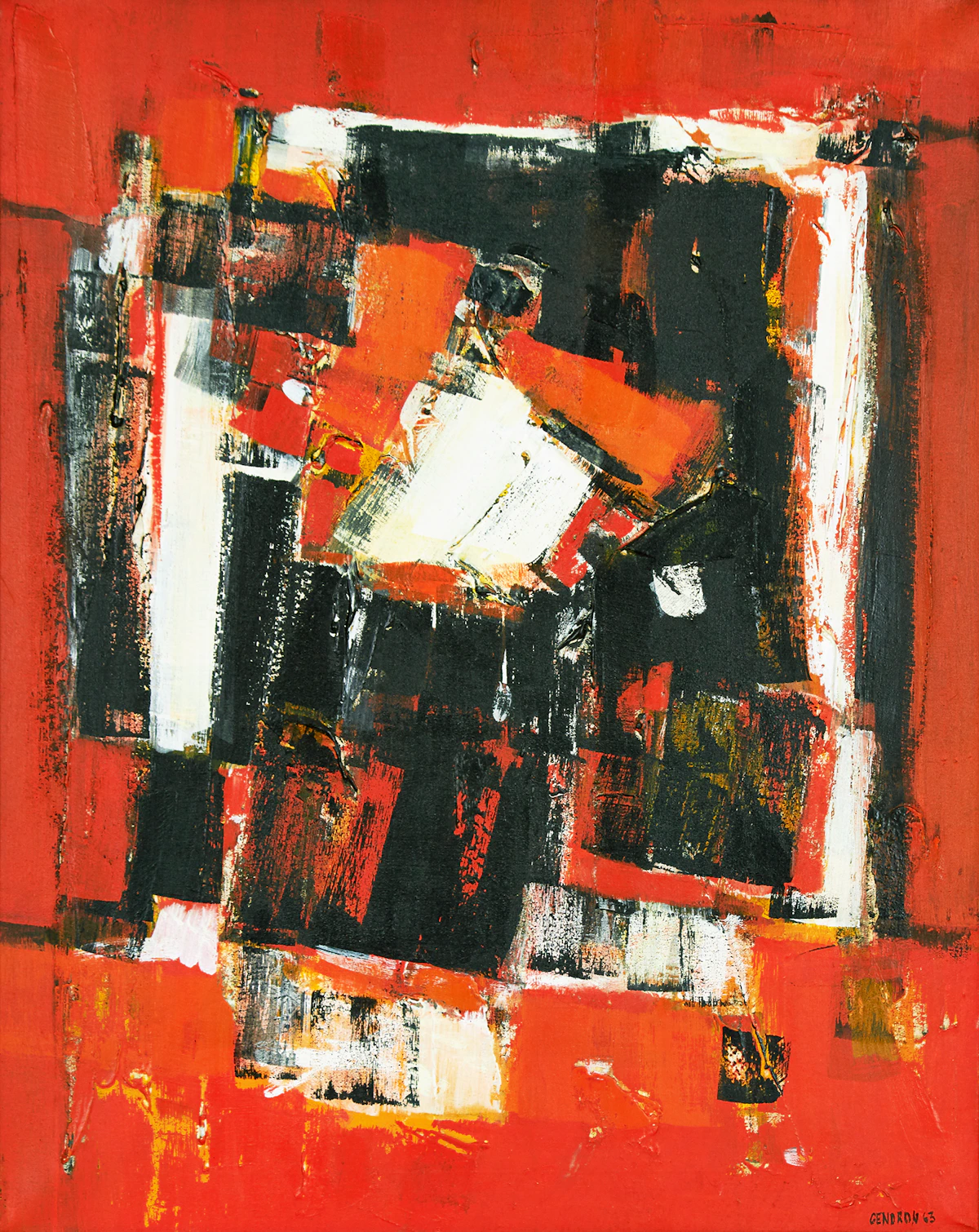 Pierre Gendron, Zébue, oil on canvas, 1963