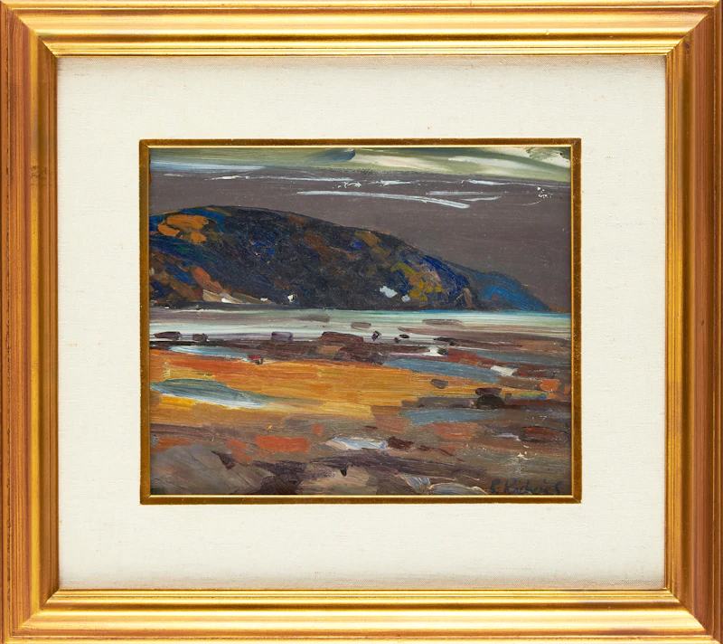 René Richard, Les battures à Baie St. Paul, en été, oil on board - view 2