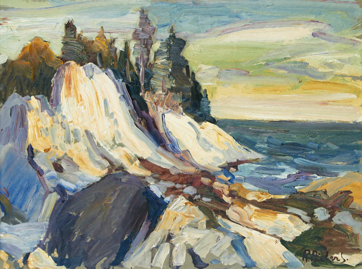 René Richard, Bord de mer, oil on board