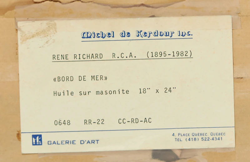 René Richard, Bord de mer, oil on board - view 3
