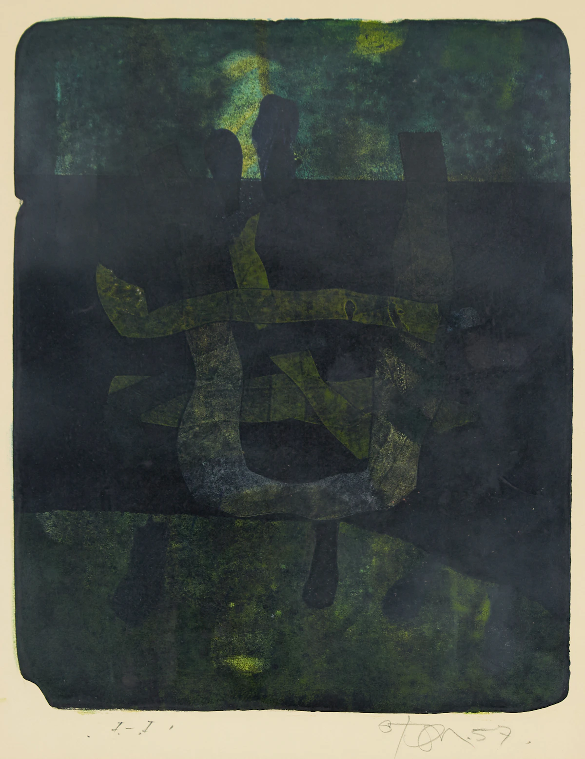 Harold Barling Town, Pond Rise, single autographic print, 1957