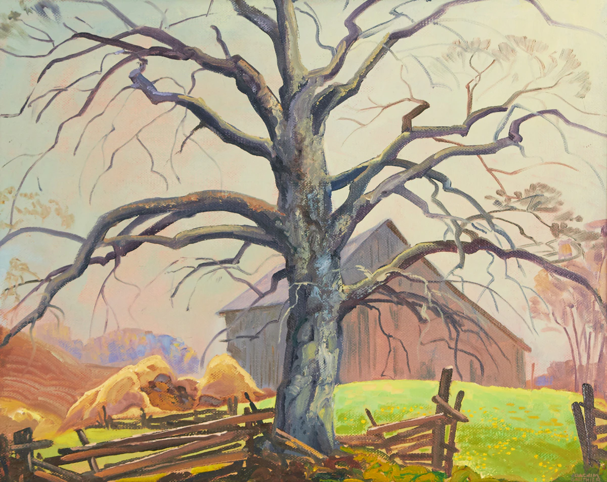Joachim George Gauthier, Old Beech Tree (Near King), oil on board