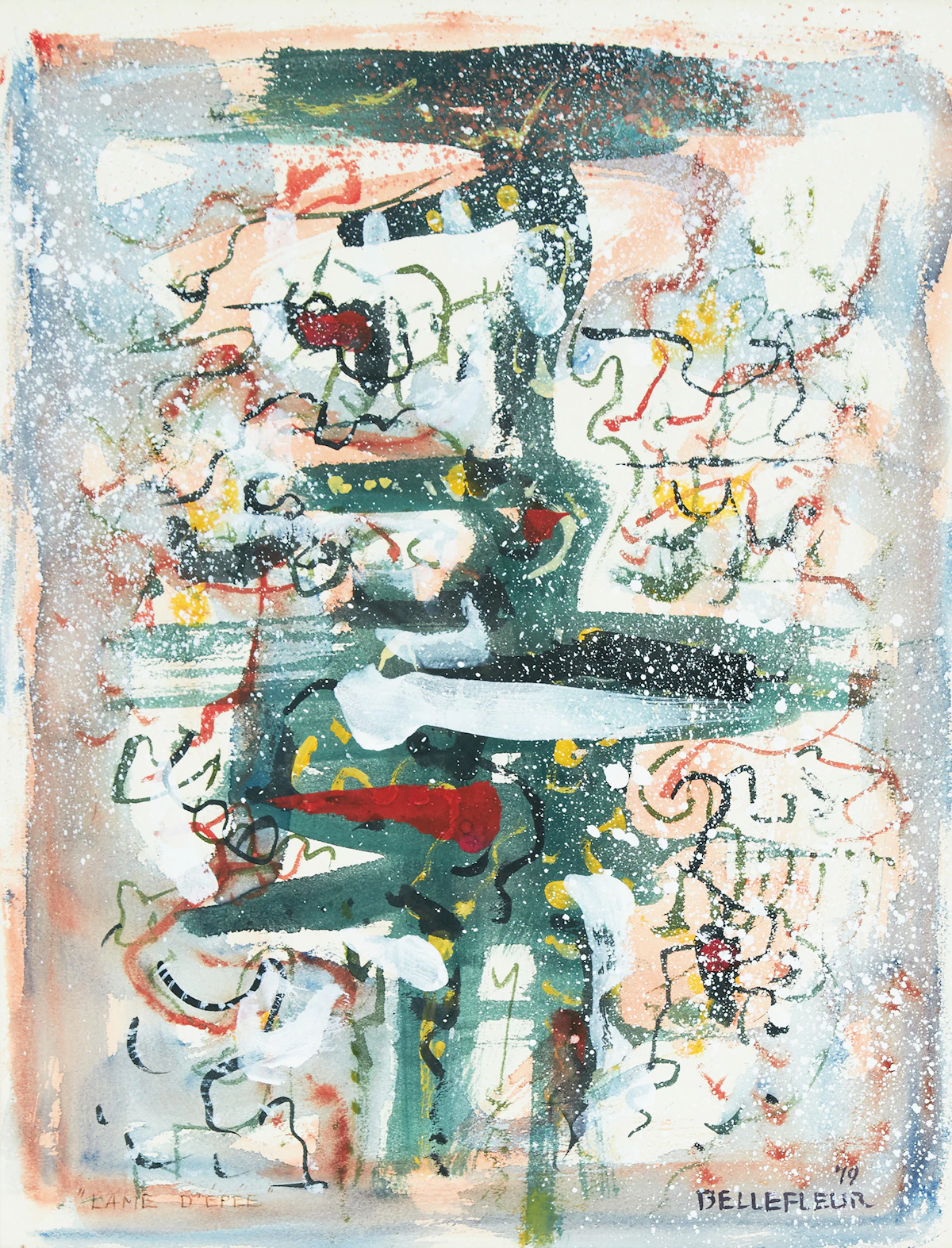Léon Bellefleur, Lame d’épée, gouache, 1979