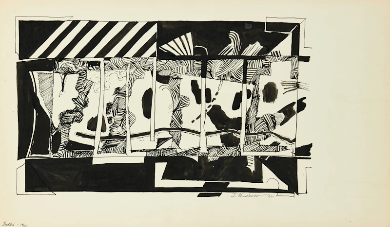 Jack Leonard Shadbolt, Trellis, ink, 1962 - view 2