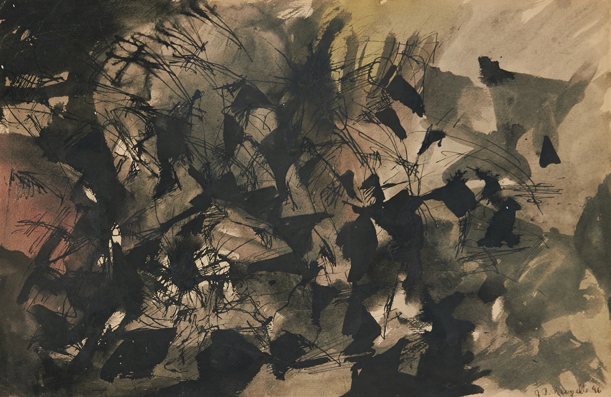 Jean Paul Riopelle, Sans titre, watercolour and ink, 1946