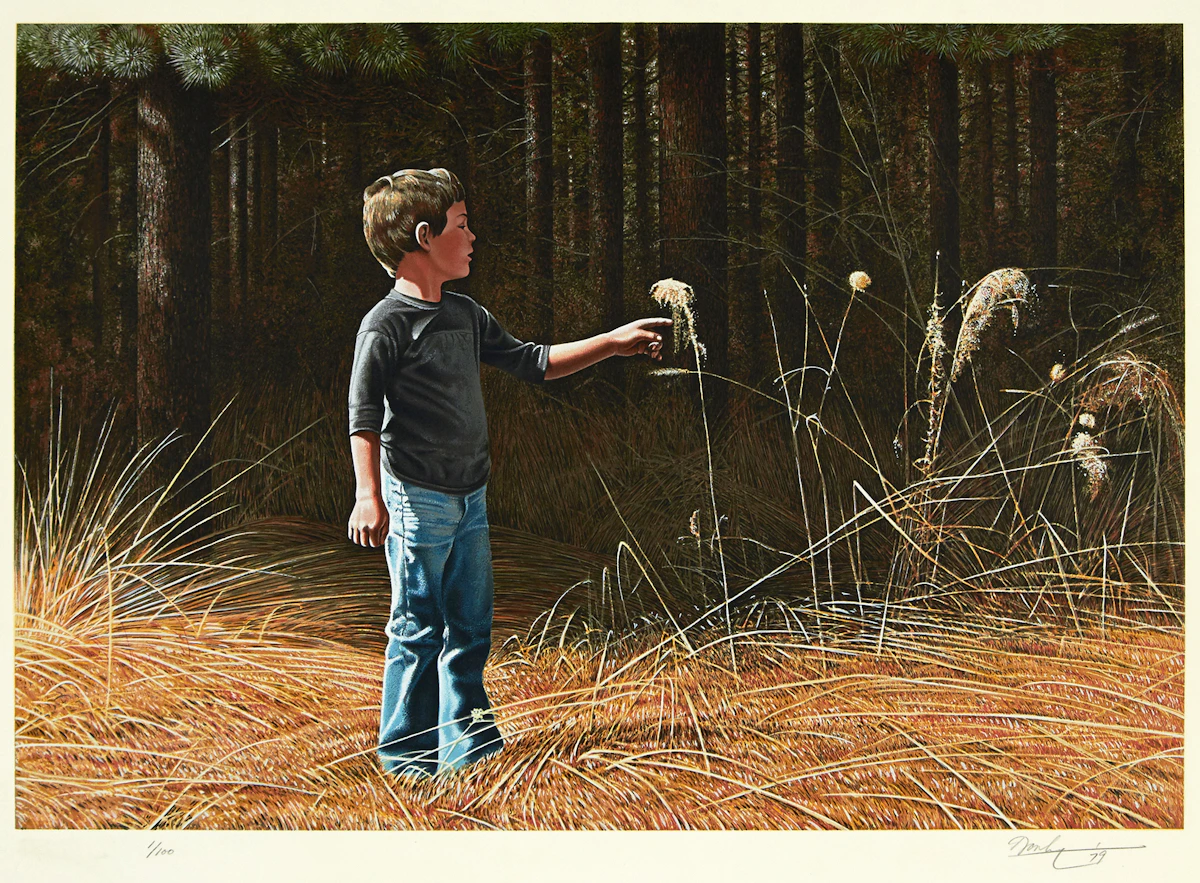 Kenneth Danby, At the Edge of the Pines, colour serigraph, 1979