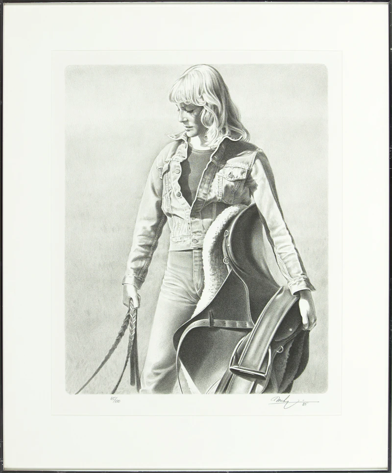 Kenneth Danby, English Saddle, black and white lithograph, 1985 - view 2