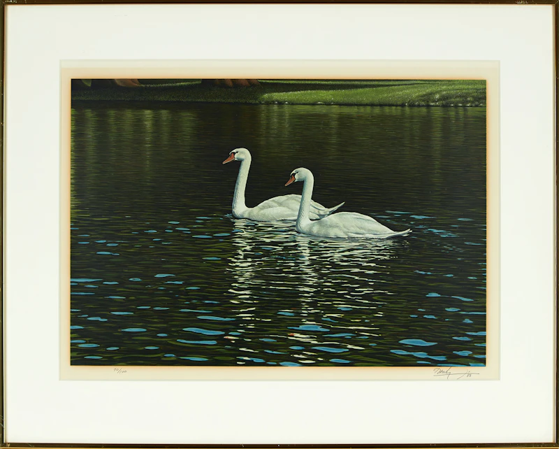 Kenneth Danby, The Swans, colour serigraph, 1983 - view 2