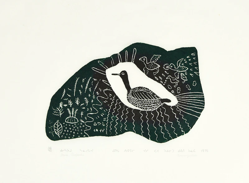 Josie Pamiutu Paperk, Mother and Baby Bird; Mother Duck with Babies; Duck, three stonecuts - view 2