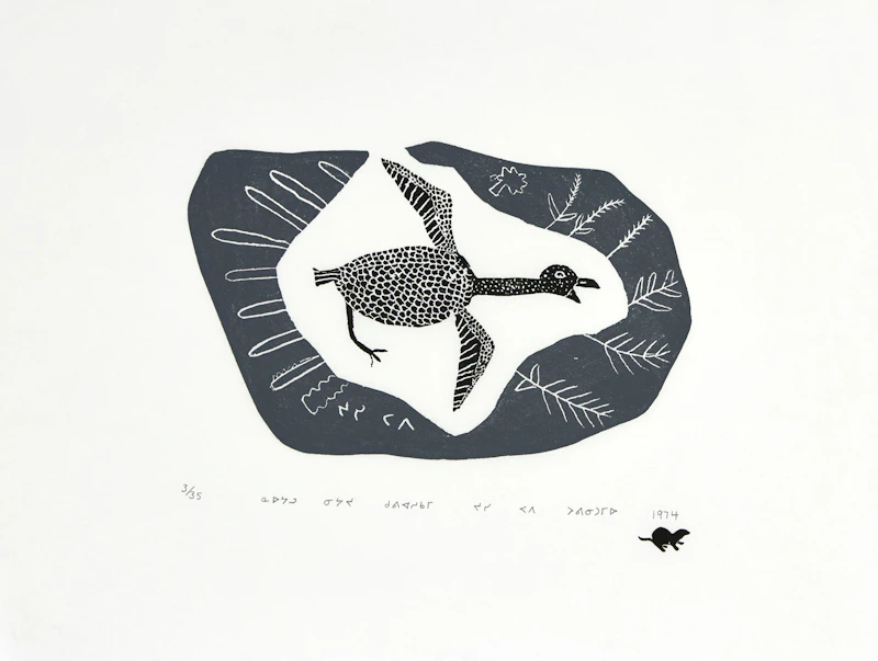 Josie Pamiutu Paperk, Mother and Baby Bird; Mother Duck with Babies; Duck, three stonecuts - view 3
