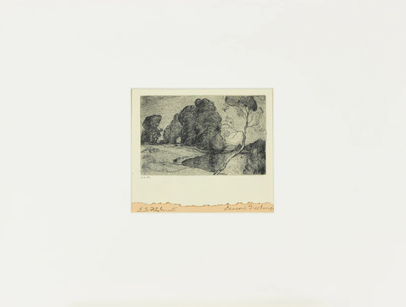 Lionel LeMoine FitzGerald, Landscape, Moonlight, engraving, 1925 - view 4
