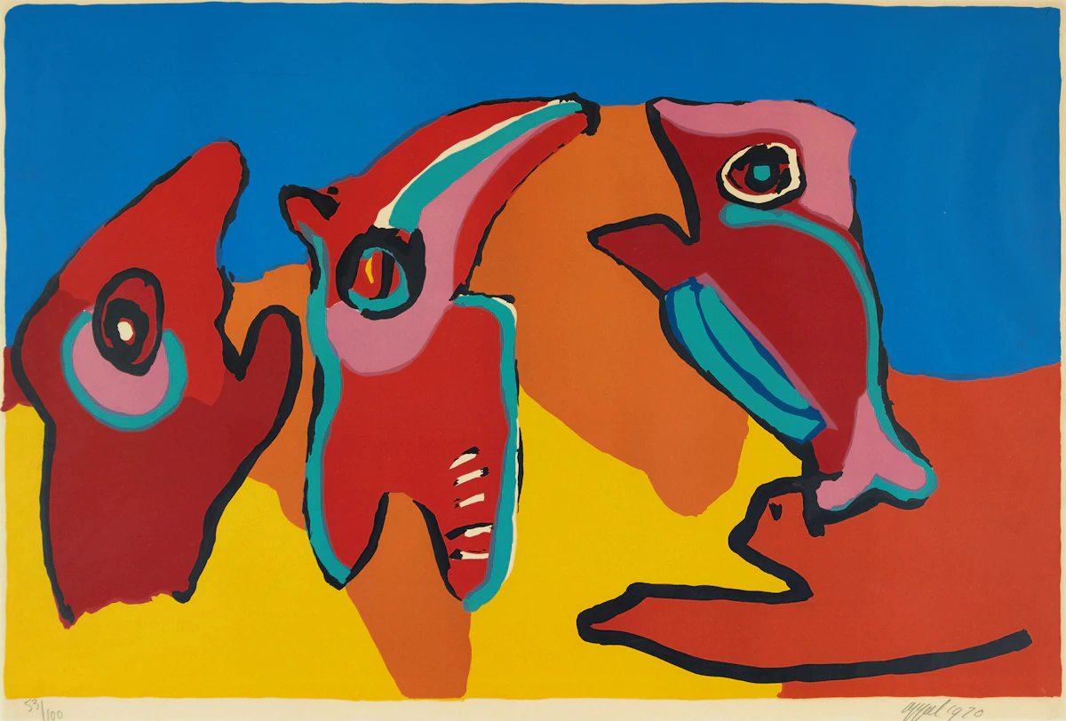 Karel Appel, Dancing in the Spring, colour lithograph, 1970