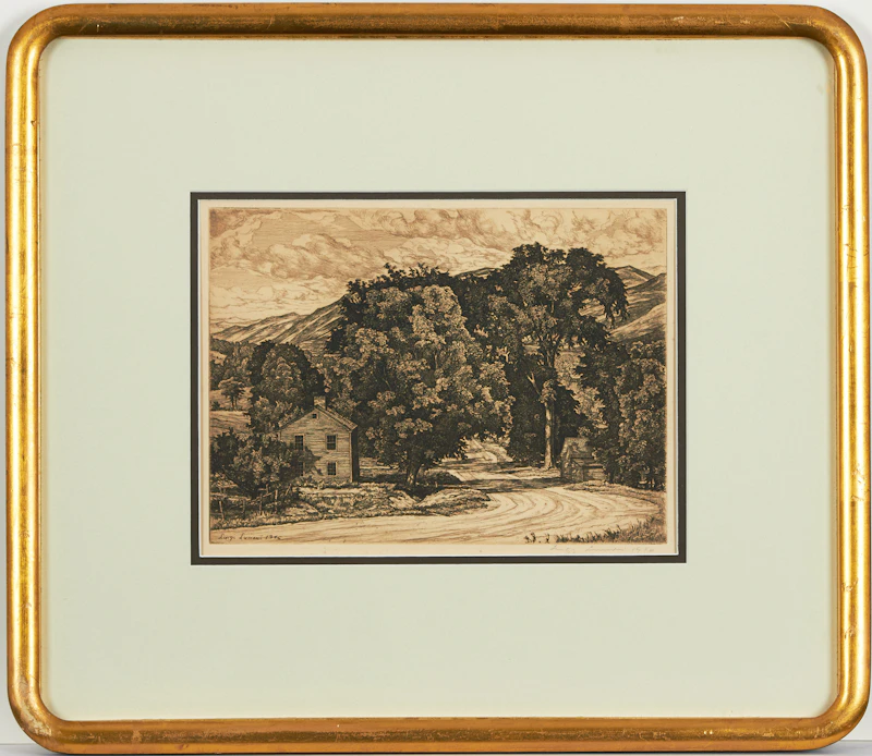 Luigi Lucioni, Country Road, engraving, 1946 - view 2