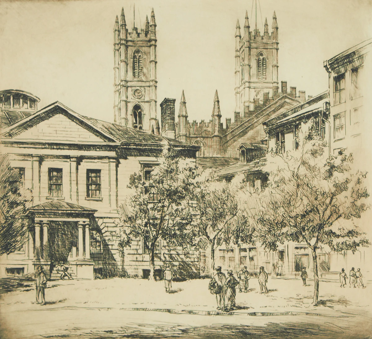 Herbert Raine, Notre Dame, Montreal, P.Q., etching
