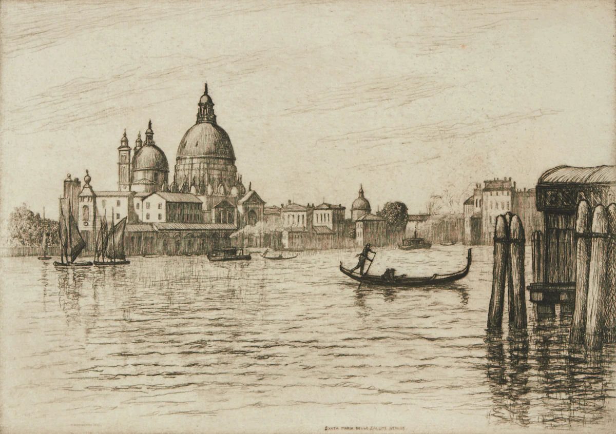 Caroline Helena Armington, Santa Maria Della Salute, Venice, etching